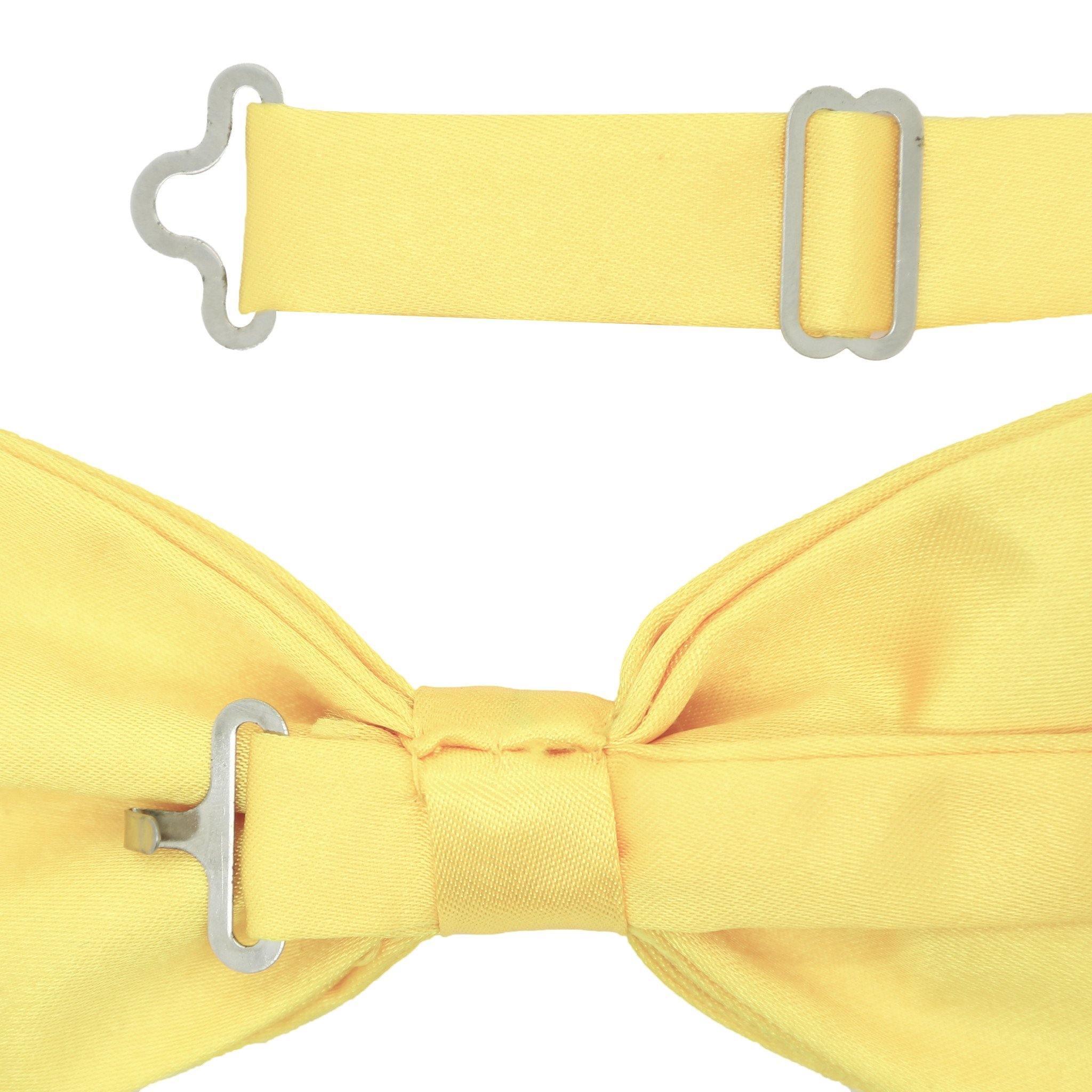 Elegant Yellow Satin Adjustable Bow Tie for Men - Perfect for Weddings, Prom, Formal Events & Special Occasions
