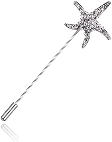 Elegant Starfish Ginkgo Biloba Lapel Pin - Long Pin Brooch for Clothes, Hats, Bags & Backpacks - Fashion Accessory for Women & Men - Perfect for Weddings, Parties & Office Wear