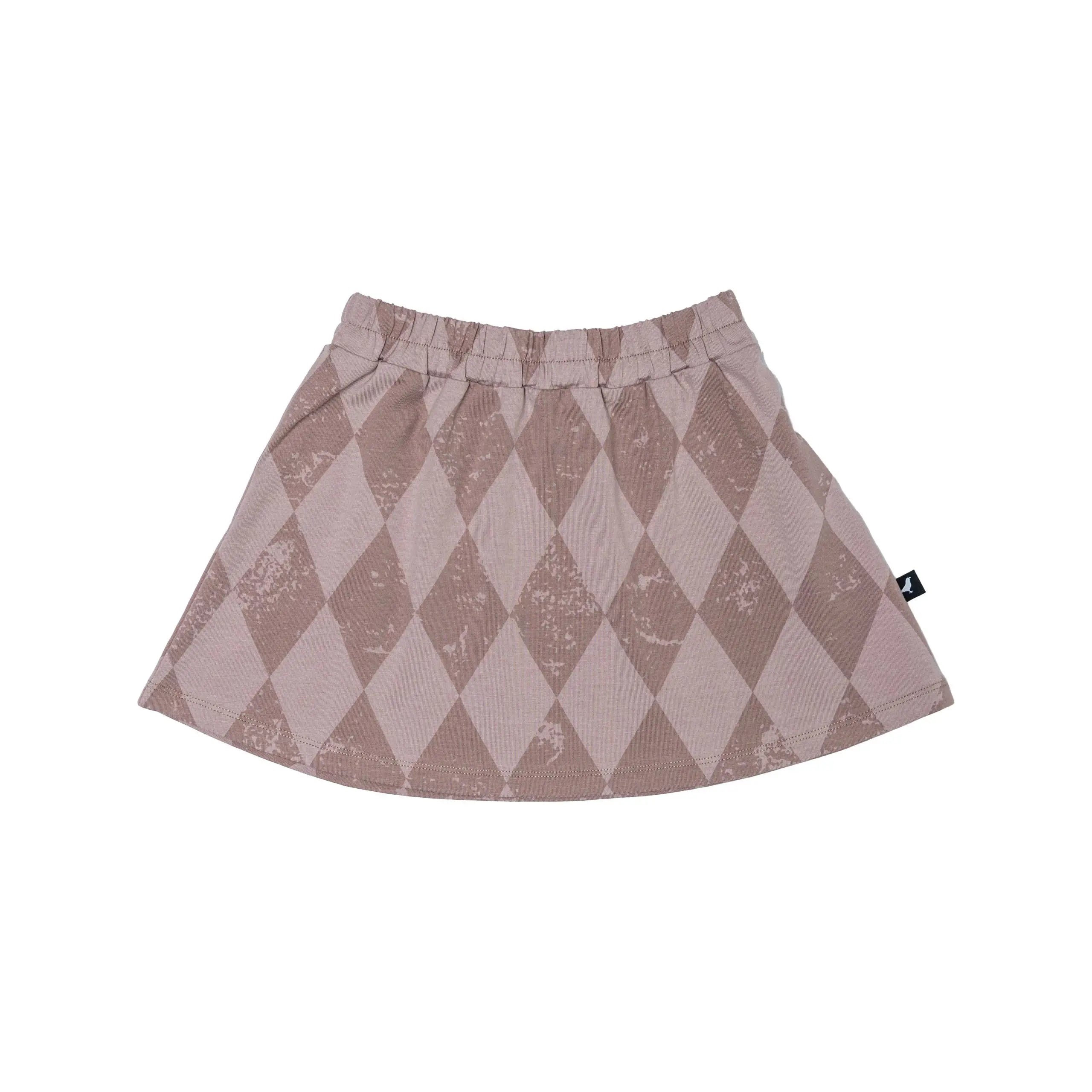 Moi Organic Cotton Skirt in Blush Diamond - Women's Boho Flowy Midi Skirt for Casual Outings & Beach Vacations