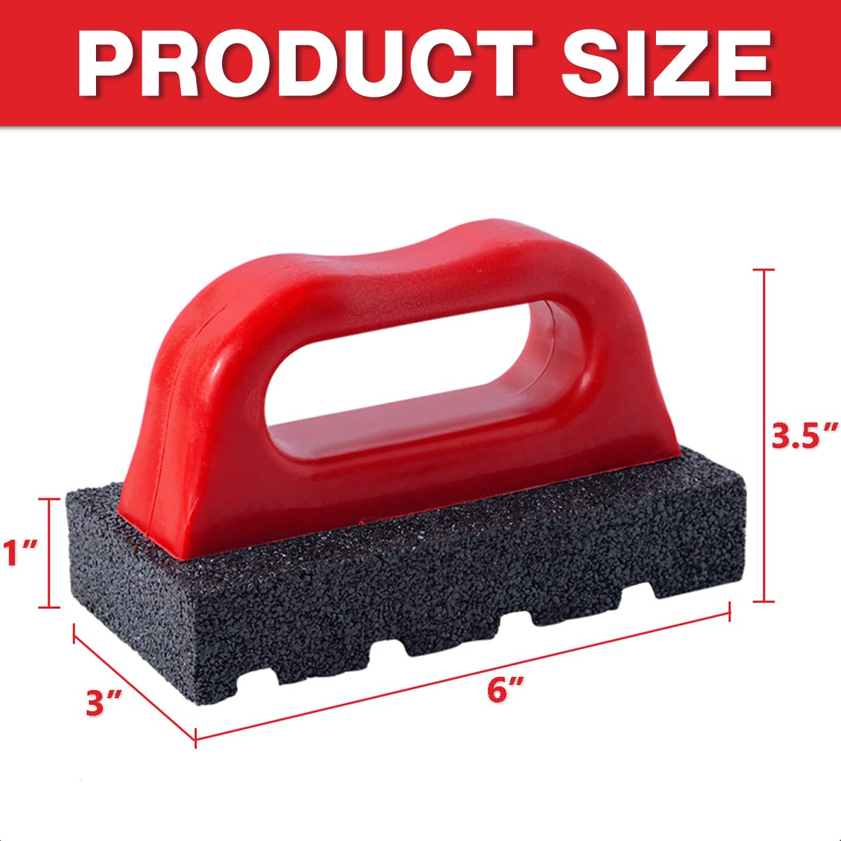 20 Grit Masonry Rub Brick Tool with Handle - Heavy Duty Concrete Surface Cleaning & Smoothing Tool for Removing Marks (2 Pack) - Perfect for Construction, DIY Projects & Professional Masonry Work