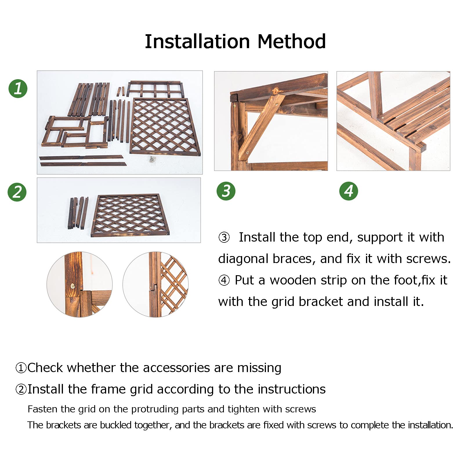 Large Wooden Plant Stand for Outdoor Garden - Freestanding Lattice Planter with Trellis for Climbing Plants, Natural Rectangular Raised Bed (96x50x172cm) - Perfect for Patio, Yard & Indoor Decor