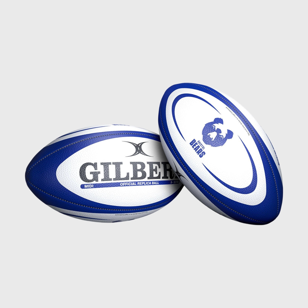 Gilbert Bristol Bears Official Replica Midi Rugby Ball - Authentic Training & Match Ball for Rugby Fans - Perfect for Practice, Games, and Collectibles