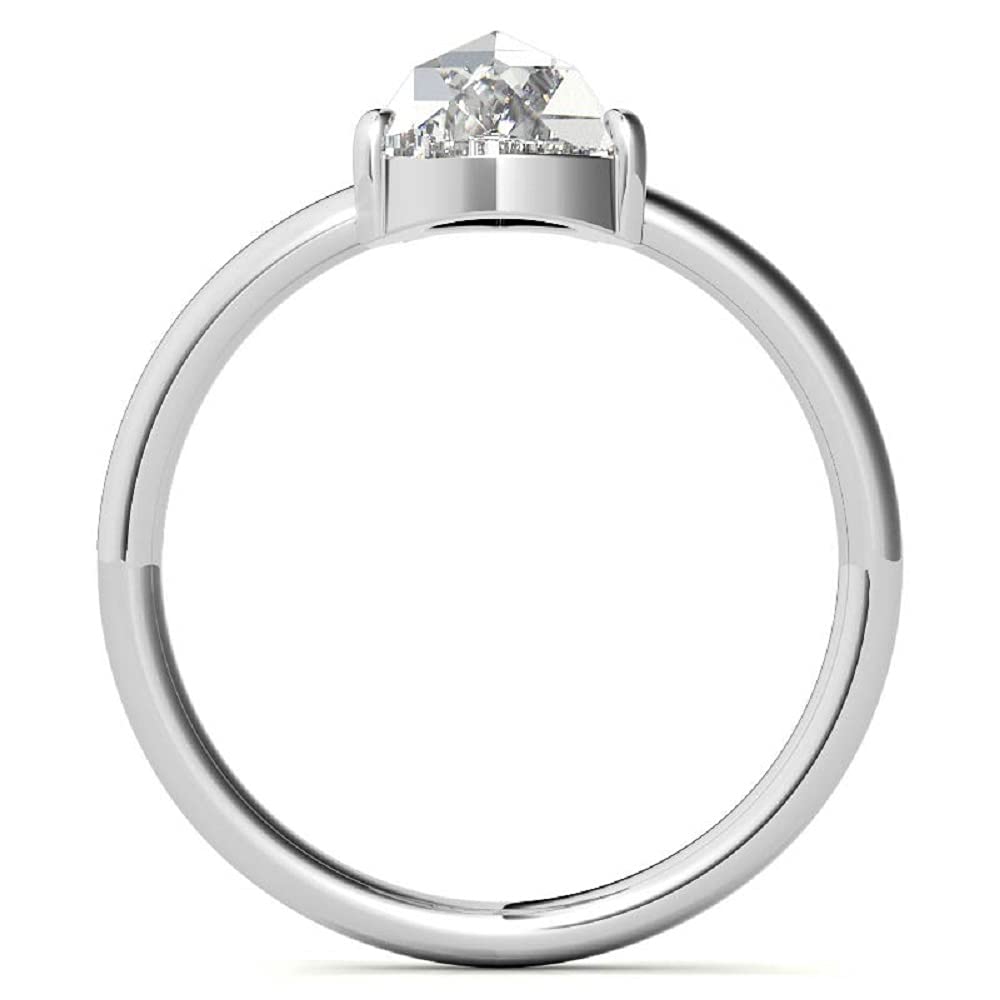 2 CT Pear Rose Cut Moissanite Engagement Ring - 14k Solid White/Yellow/Rose Gold Solitaire Ring for Women - Vintage Style Diamond Alternative Wedding, Anniversary & Promise Ring (Perfect for Proposals, Bridal Jewelry & Special Occasions)