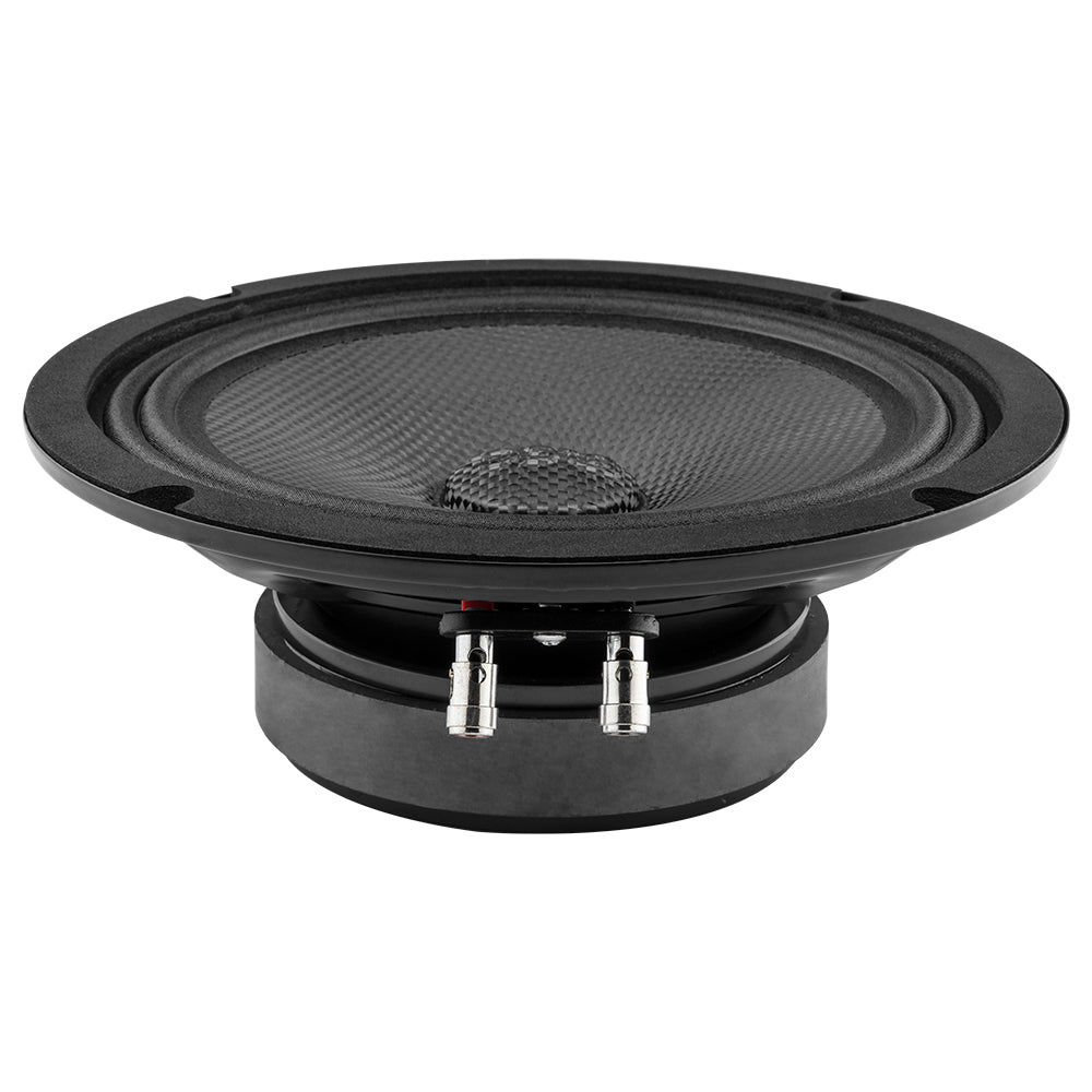 PRO 8 Shallow Carbon Fiber Water Resistant Mid Bass Loudspeaker - 275 Watts RMS 4 Ohm - Perfect for Marine Audio & Car Audio Systems
