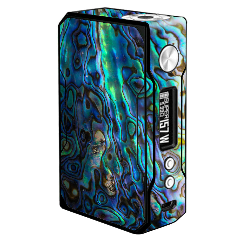 Premium Abalone Shell Voopoo Drag 157W Mod - Green Swirl & Gold Accent Vape Device for Cloud Chasing | Perfect for Advanced Vapers & Sub-Ohm Enthusiasts