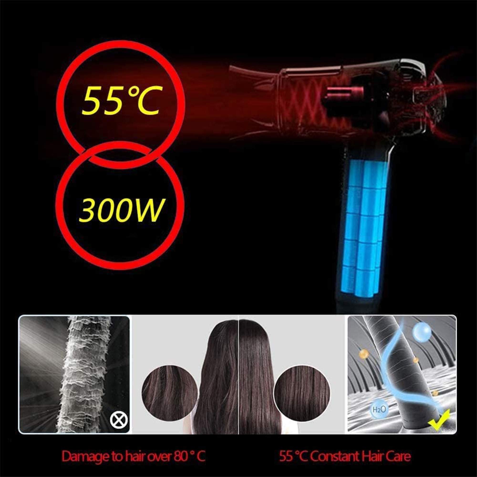 Cordless Hair Dryer with Diffuser - Portable Rechargeable Blow Dryer for Travel, Hot & Cold Air Settings, Wireless Hair Styling Tool for Home & Salon Use | Perfect for Drying, Styling & Hair Painting