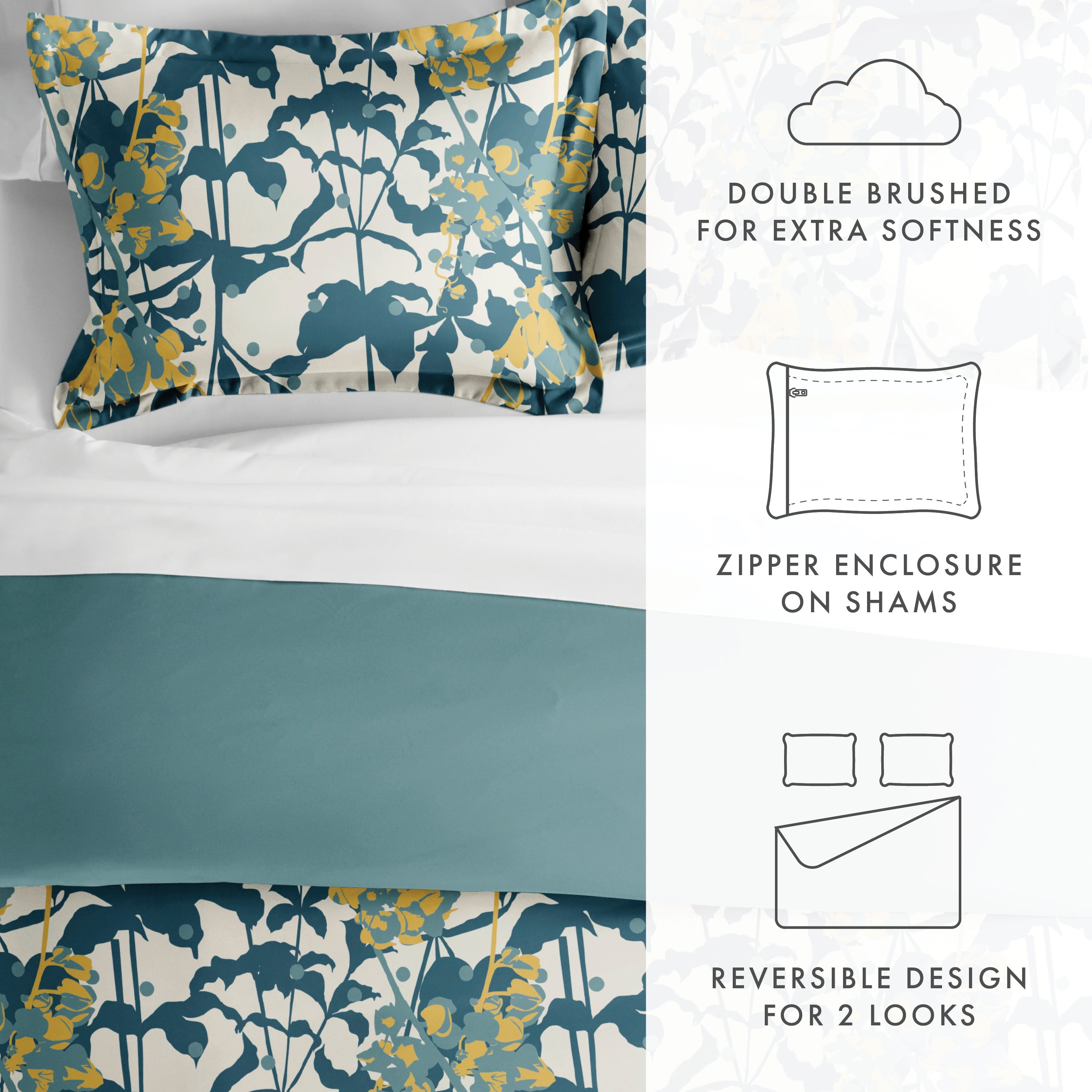 Premium 3-Piece Duvet Cover Set - Soft Bedding Set with Pillow Shams - Perfect for Master Bedroom, Guest Room & Dorm Decor