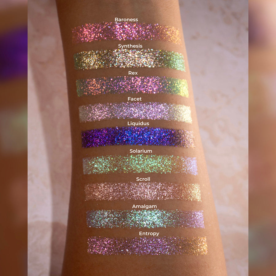 Baroness Glitter Vibrant Multichrome Eyeshadow Palette - Long Lasting Pigmented Makeup for Party, Halloween & Special Occasion Looks