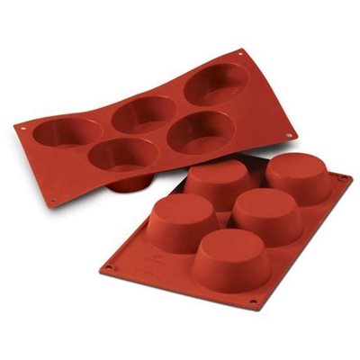 Siliko Mart 4.5 Oz Silicone Muffin Pan - Set of 5 Non-Stick Baking Cups for Cupcakes, Mini Pies & Desserts - Perfect for Home Baking, Party Treats & Holiday Cooking