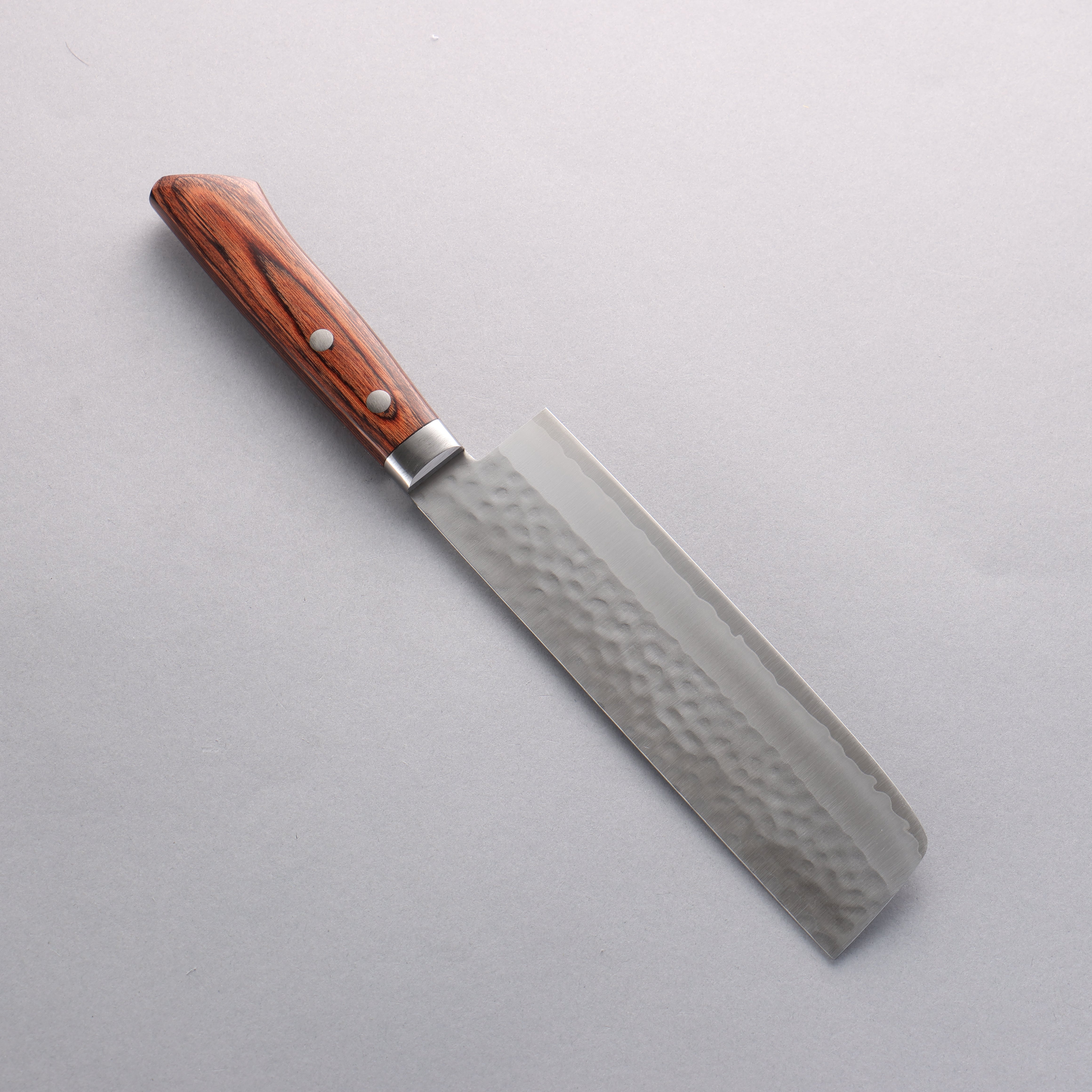 Seisuke VG1 Hammered Nakiri Japanese Chef Knife 165mm - Premium Mahogany Handle - Perfect for Slicing Vegetables, Herbs & Sushi Preparation