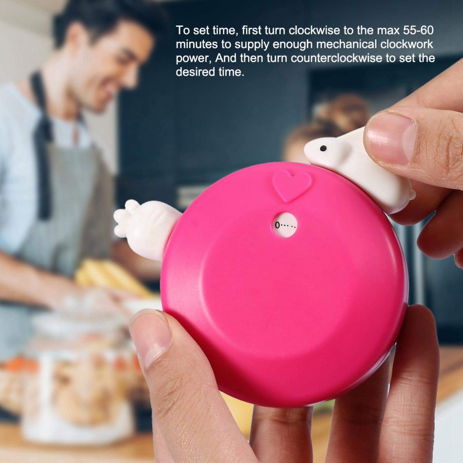Rabbit Kitchen Timer - Durable Rose Red for Baking & Cooking