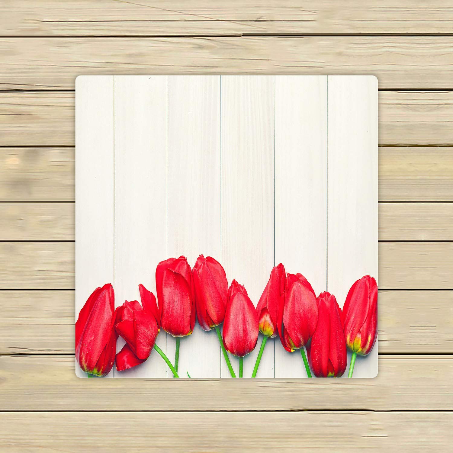 ECZJNT Red Tulips Beach Towel - 13x13 Inch Soft Shower Towel for Home, Outdoor & Travel - Lightweight, Quick-Dry Bath Towel for Pool, Beach, Gym & Yoga
