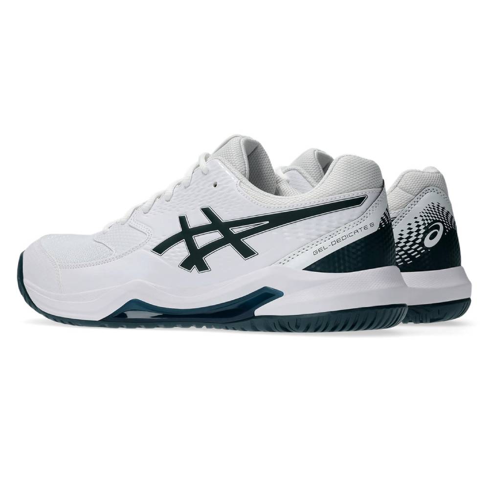 ASICS Gel-Dedicate 8 Men's Tennis Shoes - White/Saxon Green - Lightweight Performance Court Shoes for Tennis, Pickleball & Casual Wear