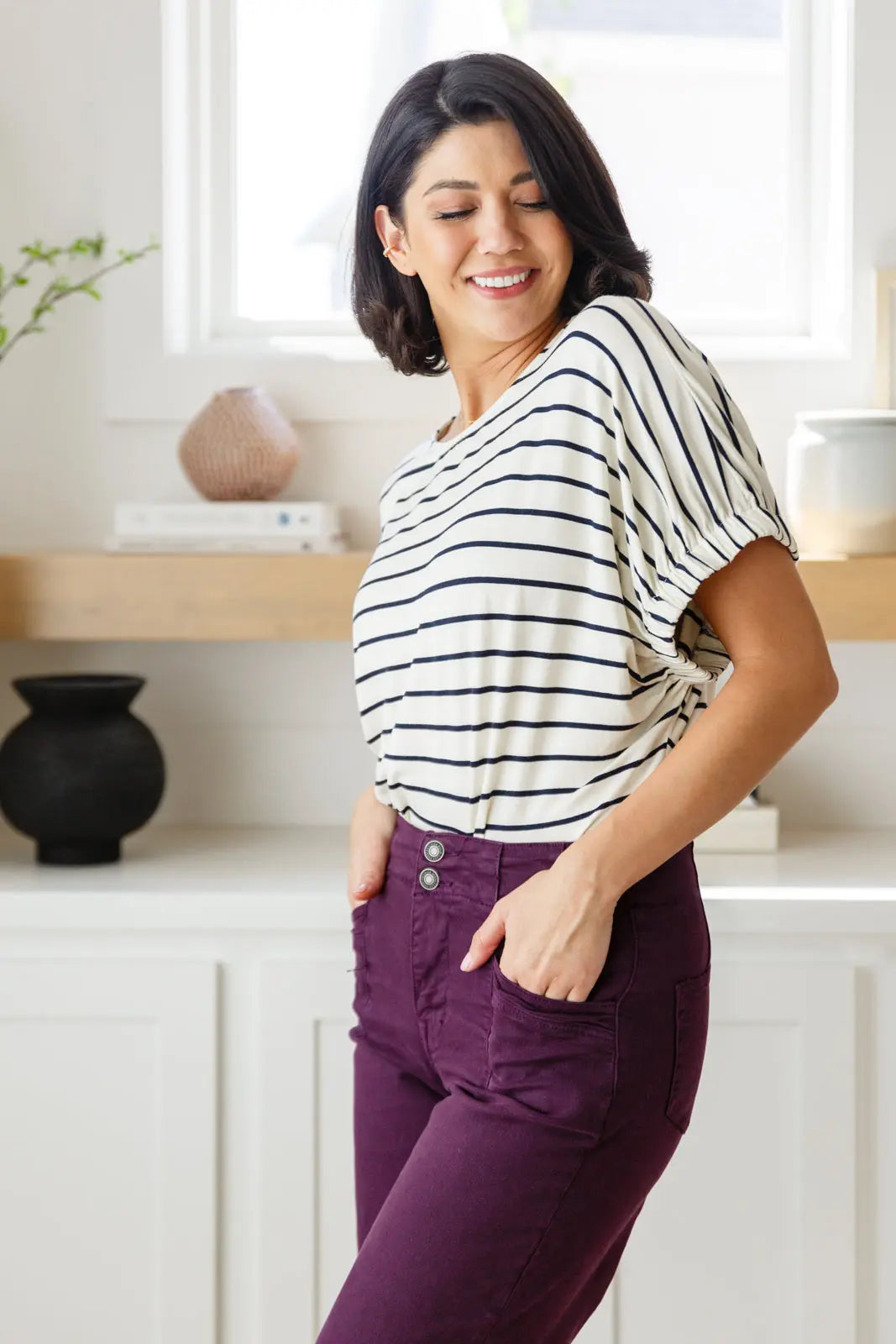 Stylish Striped Women's Top - Fashionable Casual & Party Wear | Perfect for Everyday Outfits, Office, and Social Gatherings