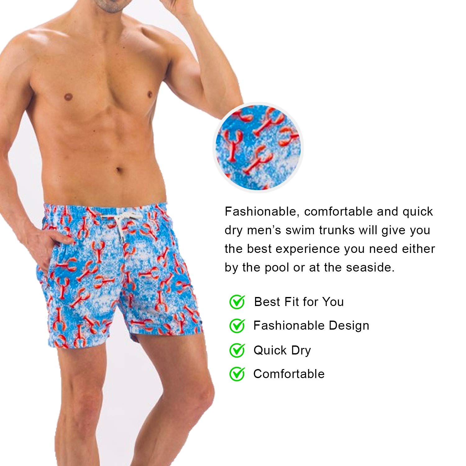 Men's Quick Dry Swim Trunks with Liner - Beach & Pool Essentials