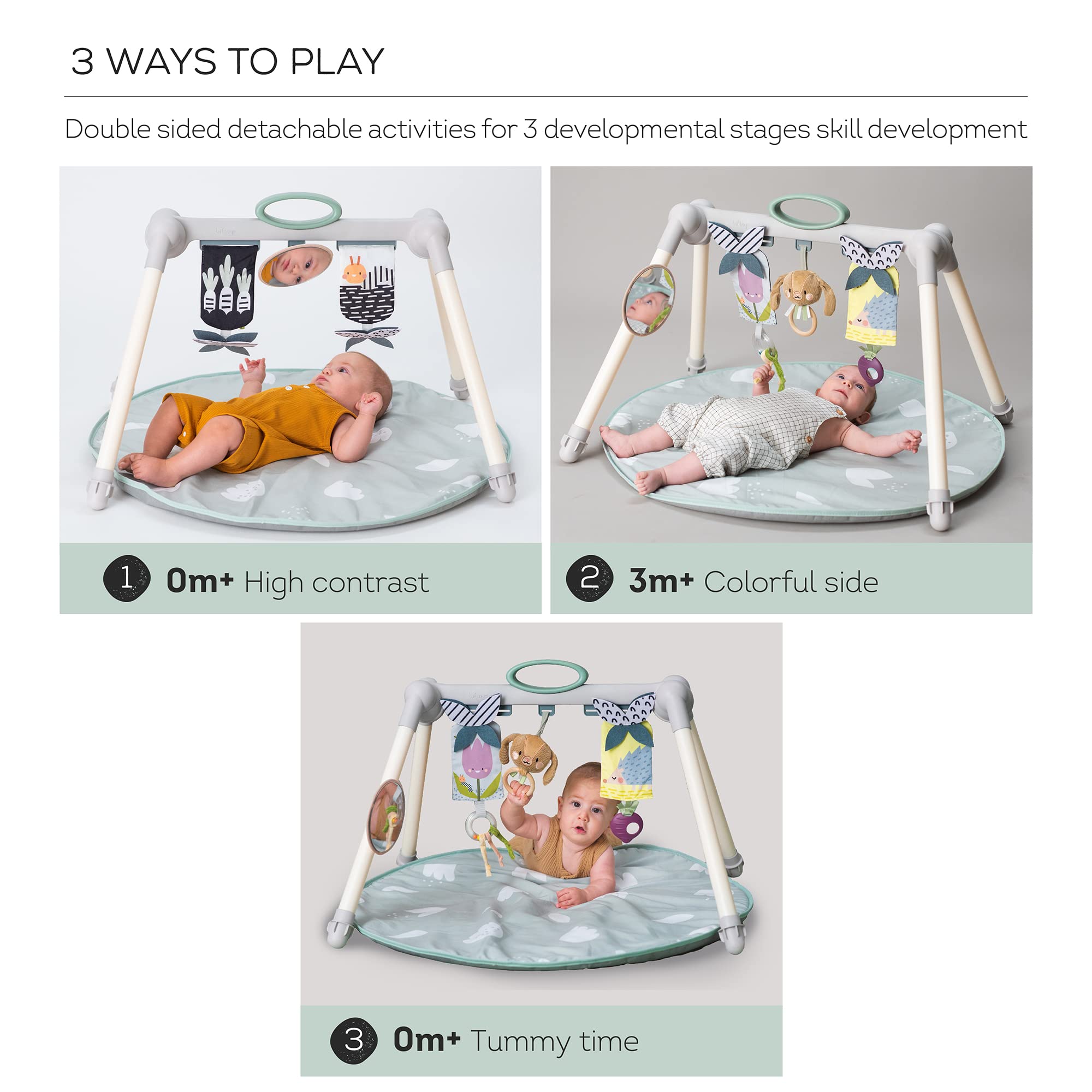 Taf Toys Urban Garden Foldable Baby Activity Gym - Soft Playmat with Hanging Toys for Newborns & Infants | Perfect for Tummy Time, Sensory Play & Early Development