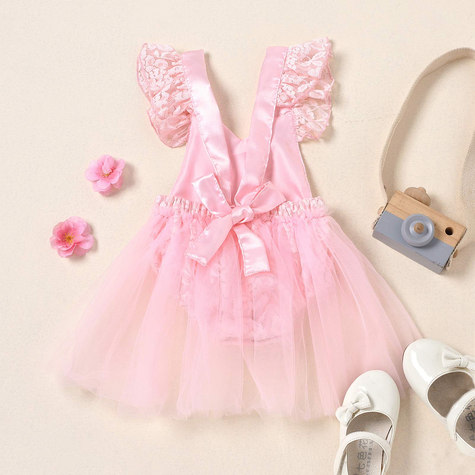 1st Birthday Outfit for Baby Girl - Lace & Tulle Princess Romper Bodysuit | First Birthday Party Dress | Perfect for Photo Shoots & Special Occasions