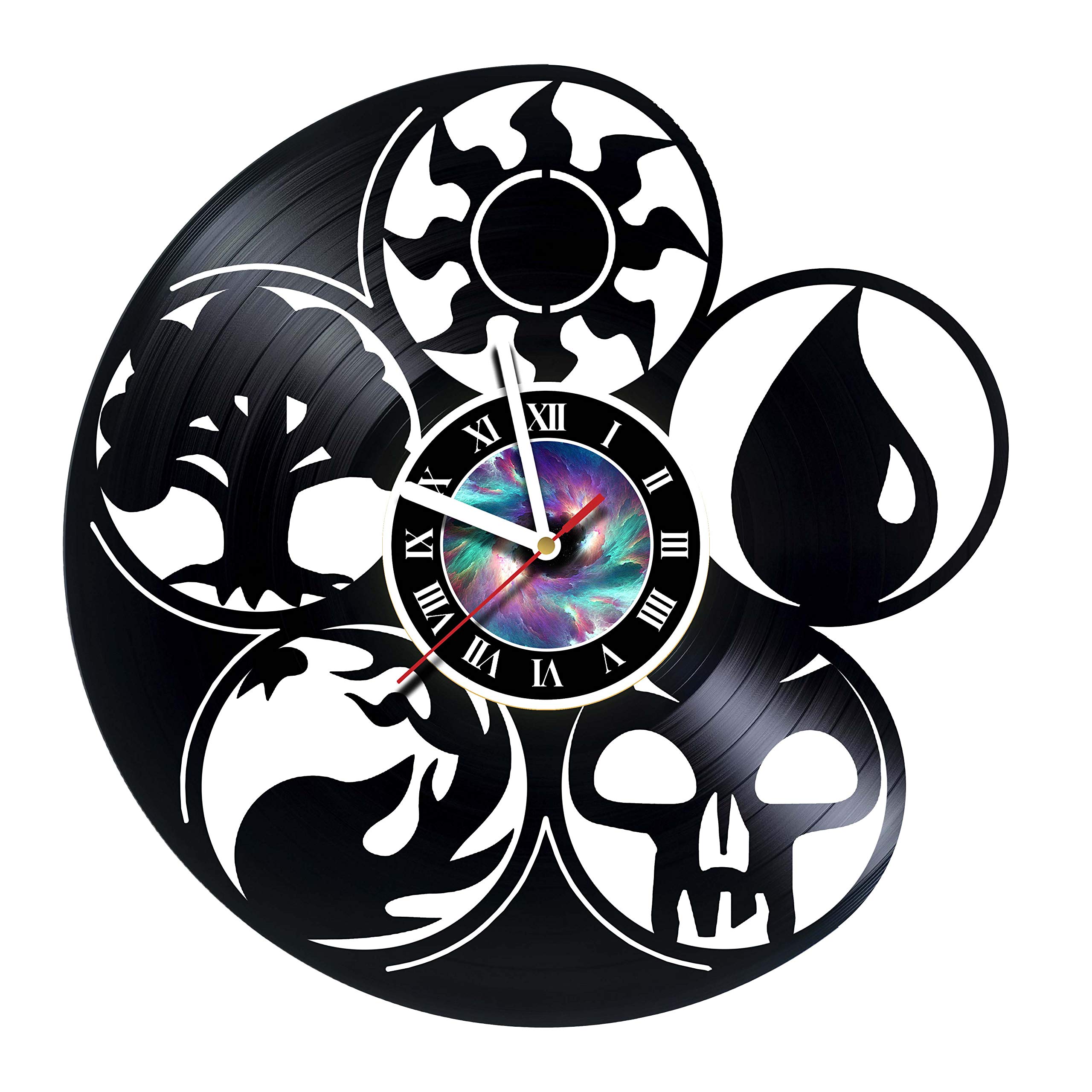 Magic The Gathering Vinyl Record Wall Clock - Handmade Silent Non-Ticking Wall Art for Home Decor, Gift for Boss, Dad, Mom, Boy or Girl - Perfect for Game Room, Living Room, Bedroom or Office Decor