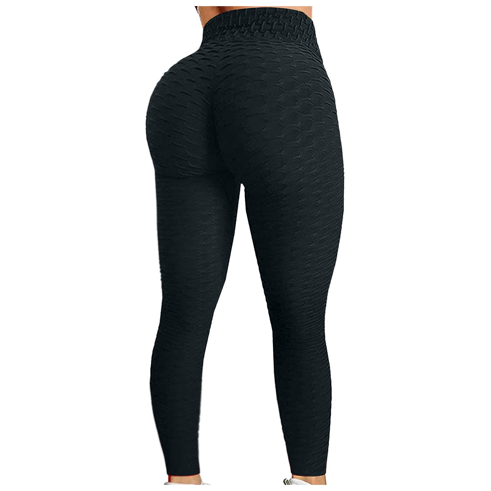 Butt Lifting Leggings - High Waist Yoga Pants for Women, Tummy Control & Booty Lift - Workout & Running Tights (L, Black) - Perfect for Gym & Daily Wear
