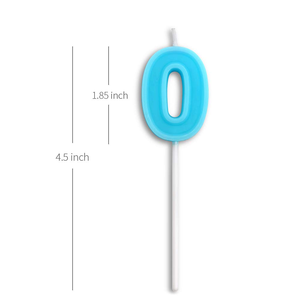 Happy Birthday Number 0 Candle - Blue Dollet Cake Topper for Birthday Party Decorations | Perfect for Birthday Cakes, Cupcakes & Celebration Desserts