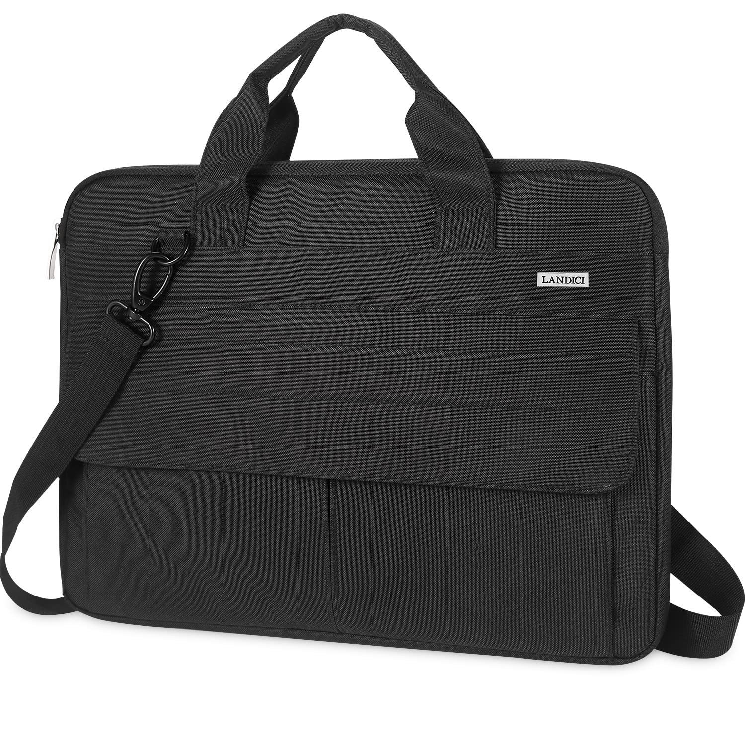 LANDICI 13-14 Inch Slim Waterproof Laptop Sleeve with Shoulder Strap - Compatible with MacBook Air 13/13.3 M1 M2, MacBook Pro 13/14 & Chromebook 14 - Lightweight Protective Carrying Case for Work, School & Travel (Black)