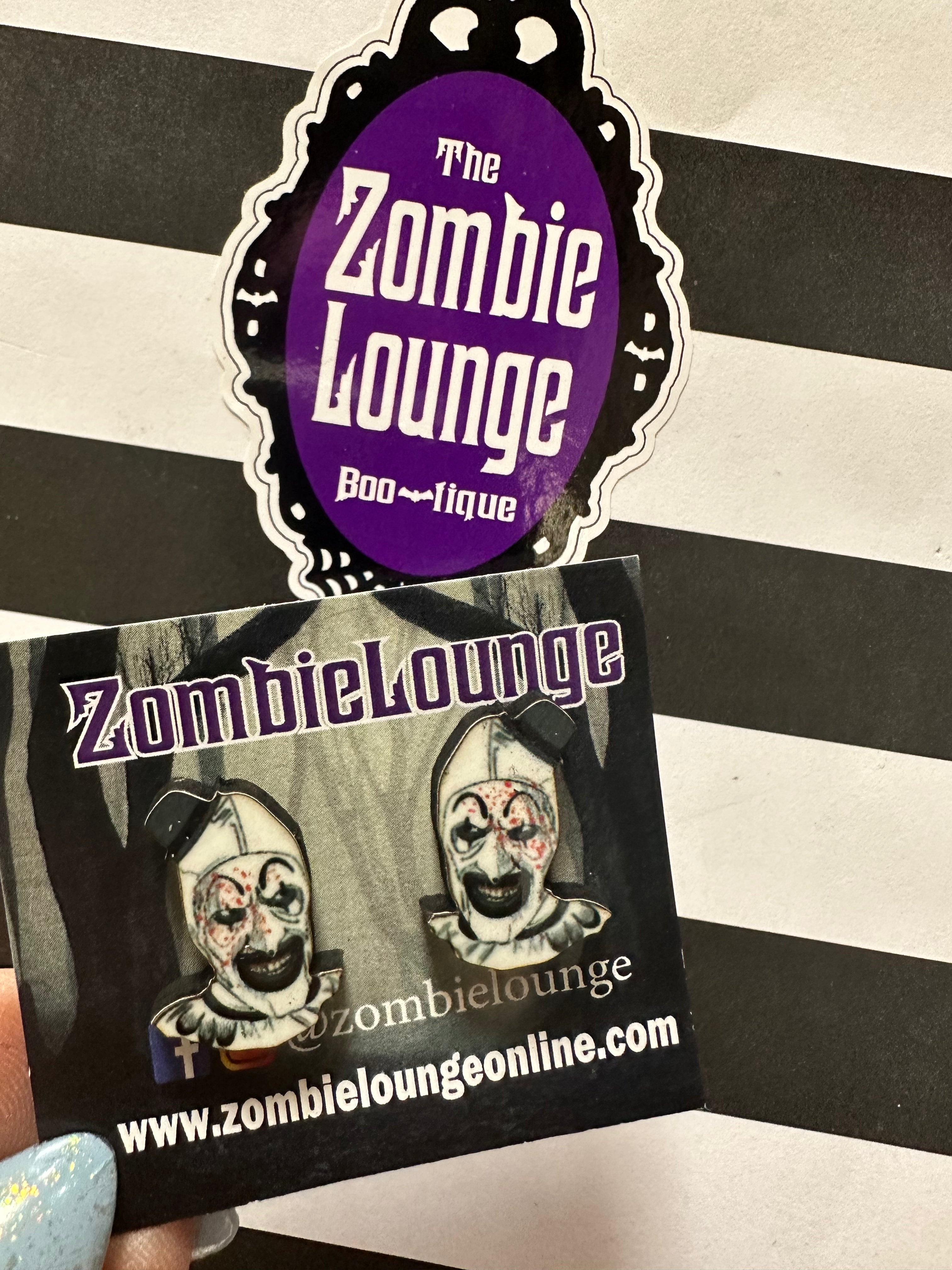Horror Terrifier Clown Earrings for Women - Creepy Killer Clown Jewelry for Halloween Costume & Cosplay Accessories