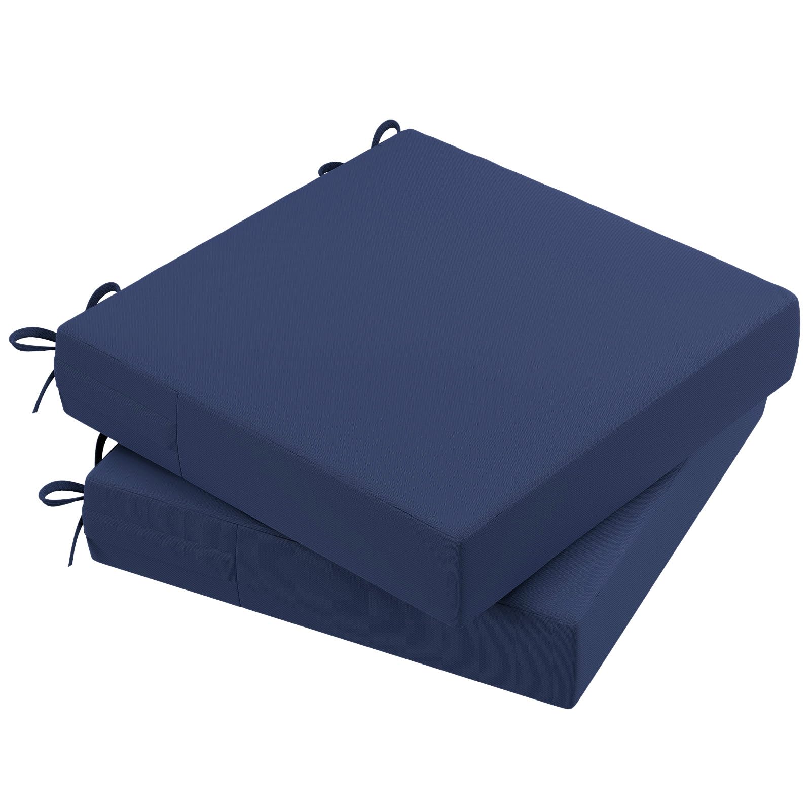 **Waterproof Outdoor Seat Cushions for Patio Chairs - Fade-Resistant Replacement Covers - Set of 2 (21