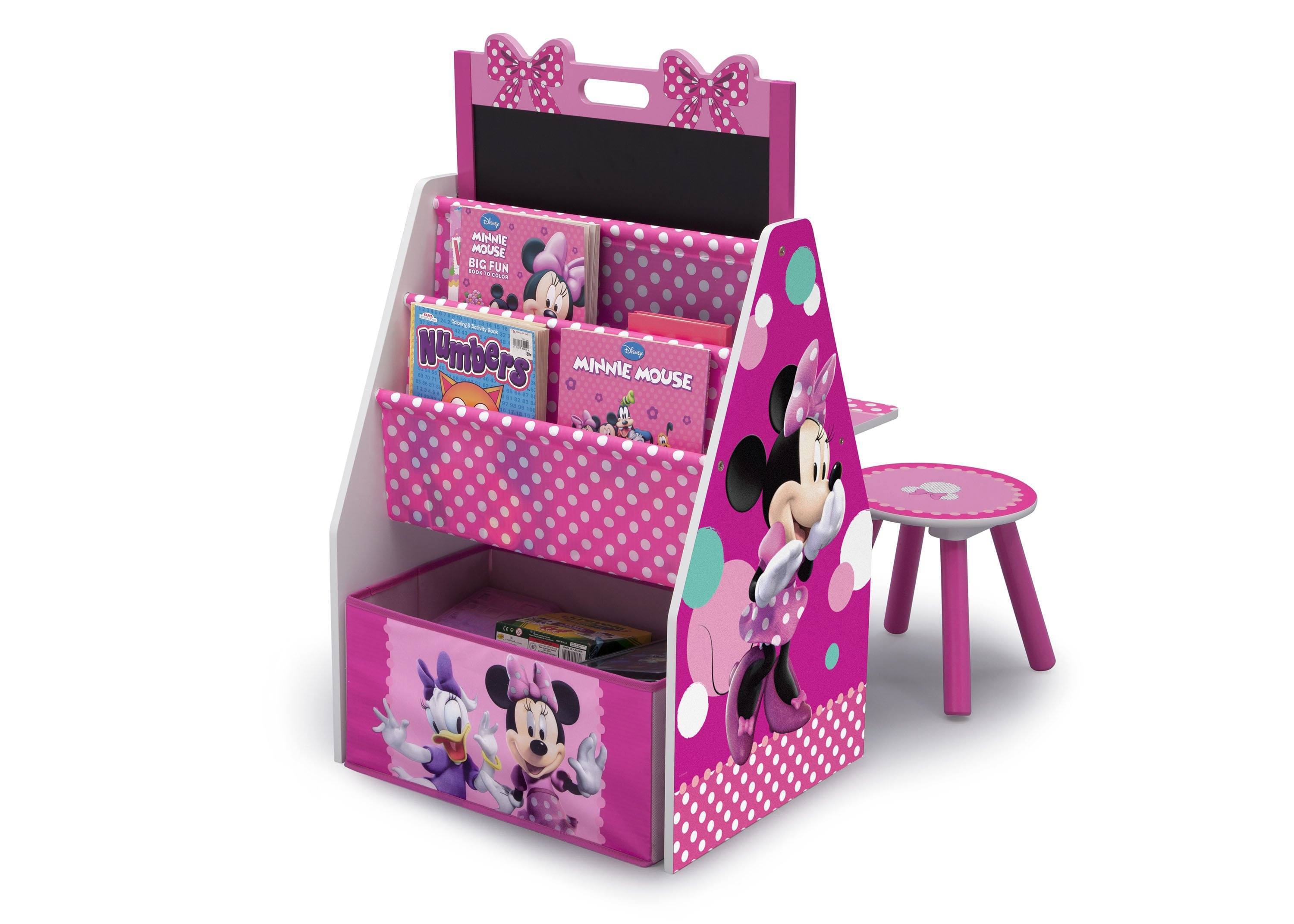 Minnie Mouse Deluxe Kids Art Table with Easel, Desk, Stool & Toy Organizer - Perfect for Creative Play, Learning & Room Organization