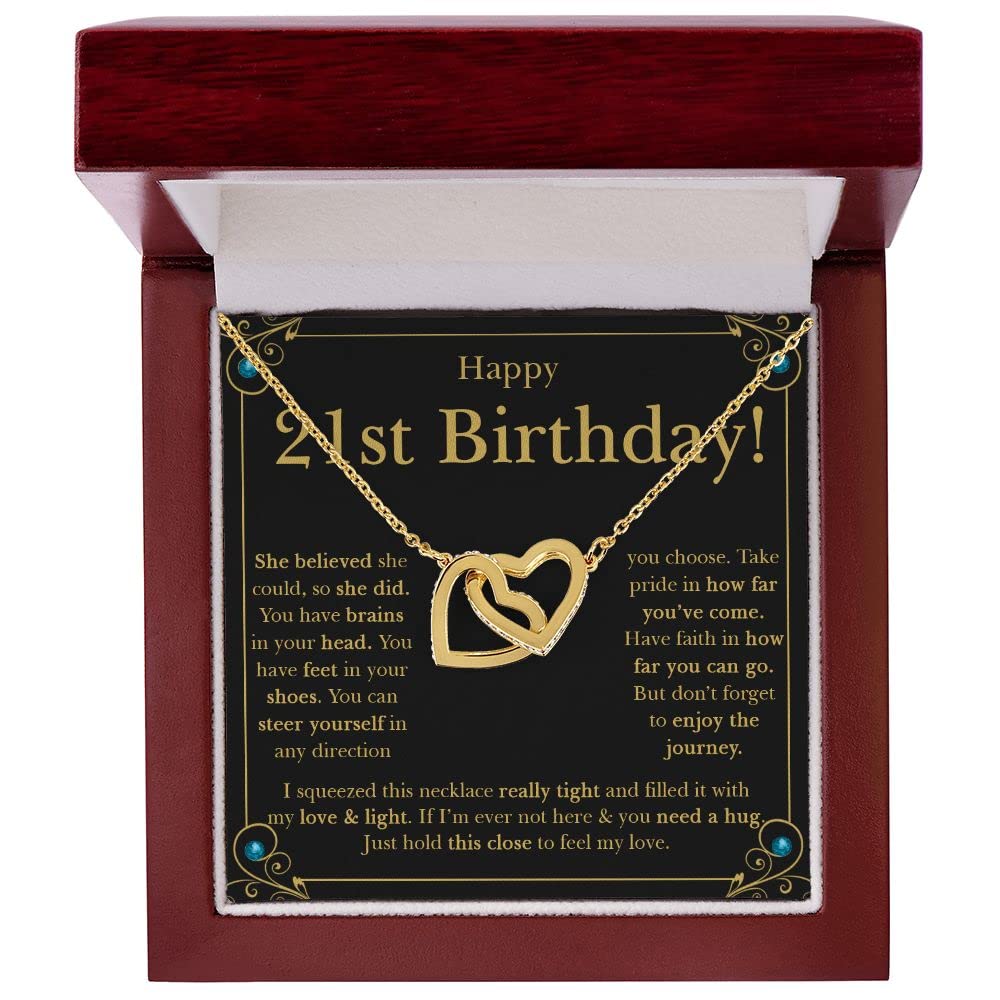 21st Birthday Gifts for Women - Elegant Necklace & Card Set - Perfect 21 Year Old Birthday Present for Daughter, Granddaughter, or Friend - Ideal for Parties, Milestone Celebrations & Special Memories
