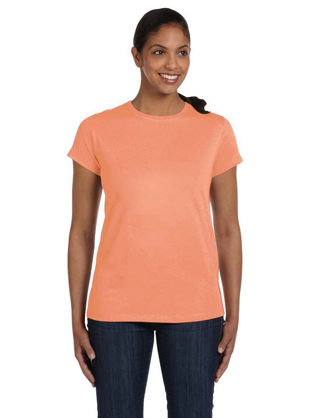 Hanes Women's ComfortSoft Cotton T-Shirt - Medium Size - Candy Orange Color - Perfect for Casual Wear, Workout & Lounge