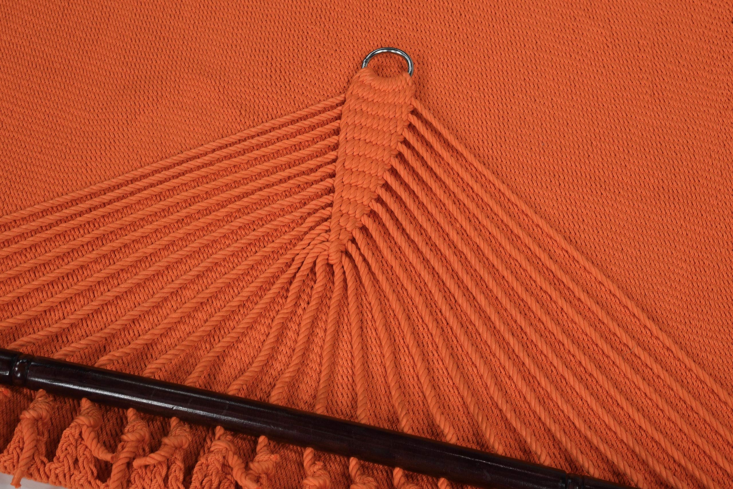 Jumbo Caribbean Hammock - 55 Inch Extra Large - Soft-Spun Polyester Fabric - Orange Color - Perfect for Backyard, Beach & Outdoor Relaxation