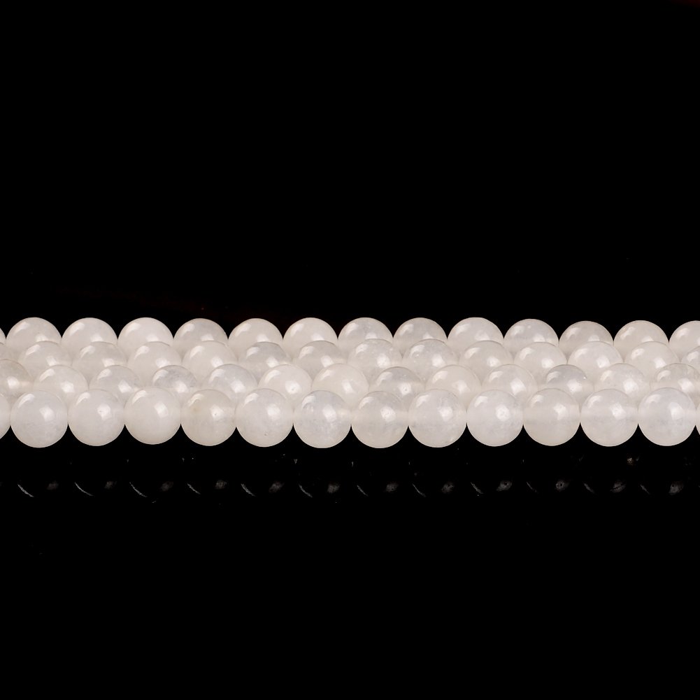 6mm Natural White Chalcedony Agate Gemstone Loose Beads - Healing Crystal Energy Stones for Jewelry Making, DIY Crafts (1 Strand 15