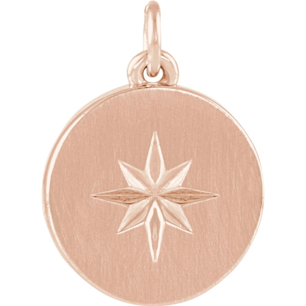 14K Rose Gold Starburst Disc Pendant Necklace - Elegant Minimalist Jewelry for Women - Perfect for Everyday Wear, Date Nights & Special Occasions
