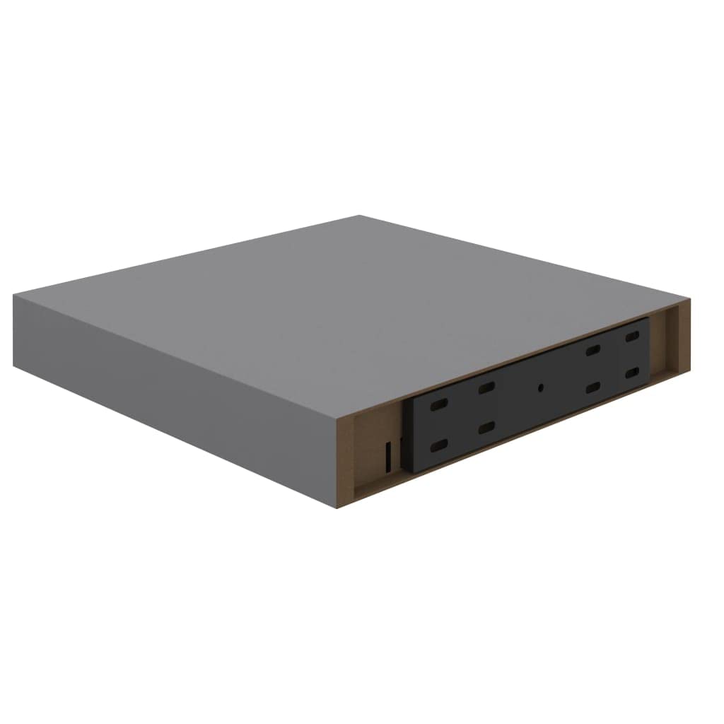 Modern Floating Wall Shelves Set of 2 - Gray MDF Ledge Floating Shelf 9.1