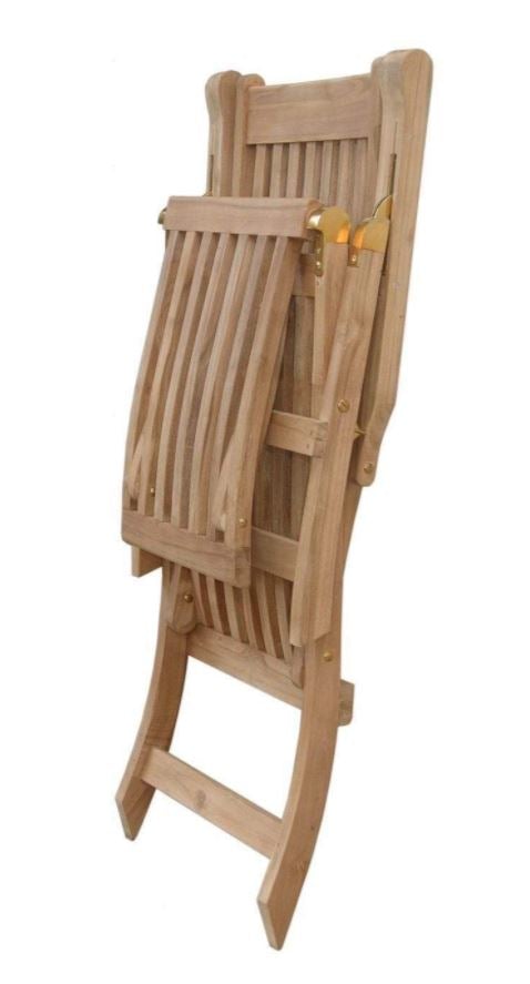Anderson Teak Tropicana ST 2700 Outdoor Teak Wood Folding Steamers - Perfect for Patio, Poolside, and Beach Relaxation