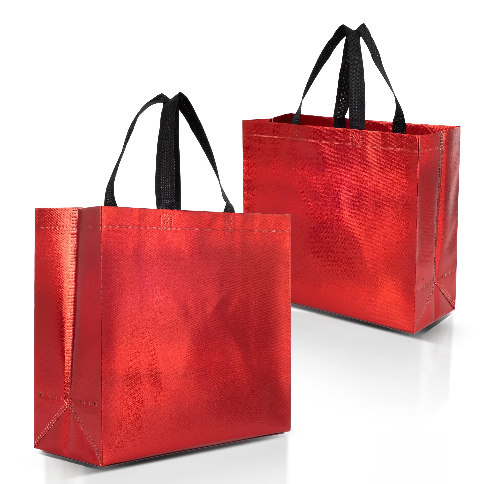 Nush Nush 12-Pack Large Red Reusable Gift Bags with Handles - 13