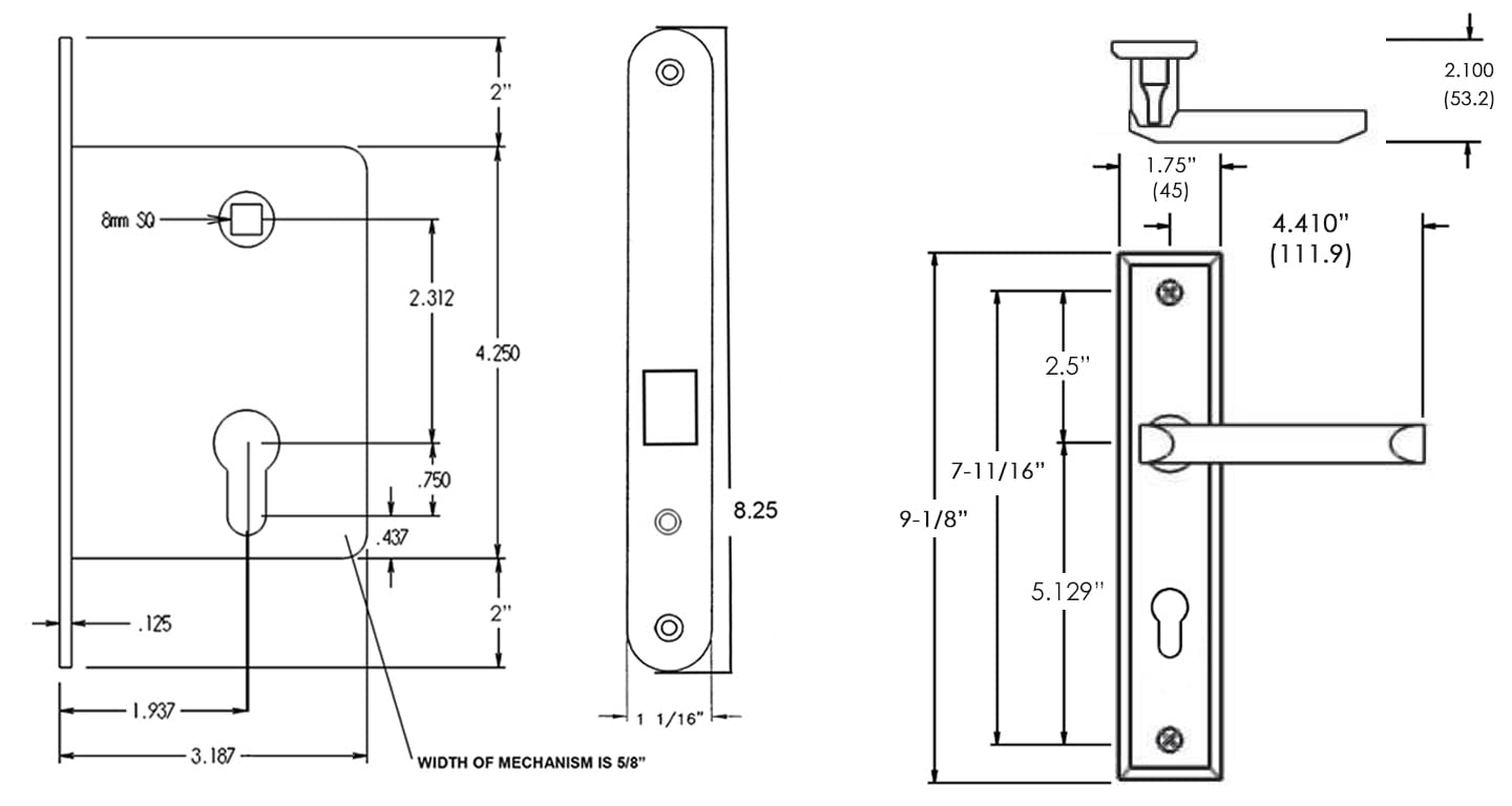 FPL Pickfair Patio Sliding Door Lock Replacement - Satin Nickel Finish (US15) | Secure Sliding Glass Doors for Home & Patio Safety