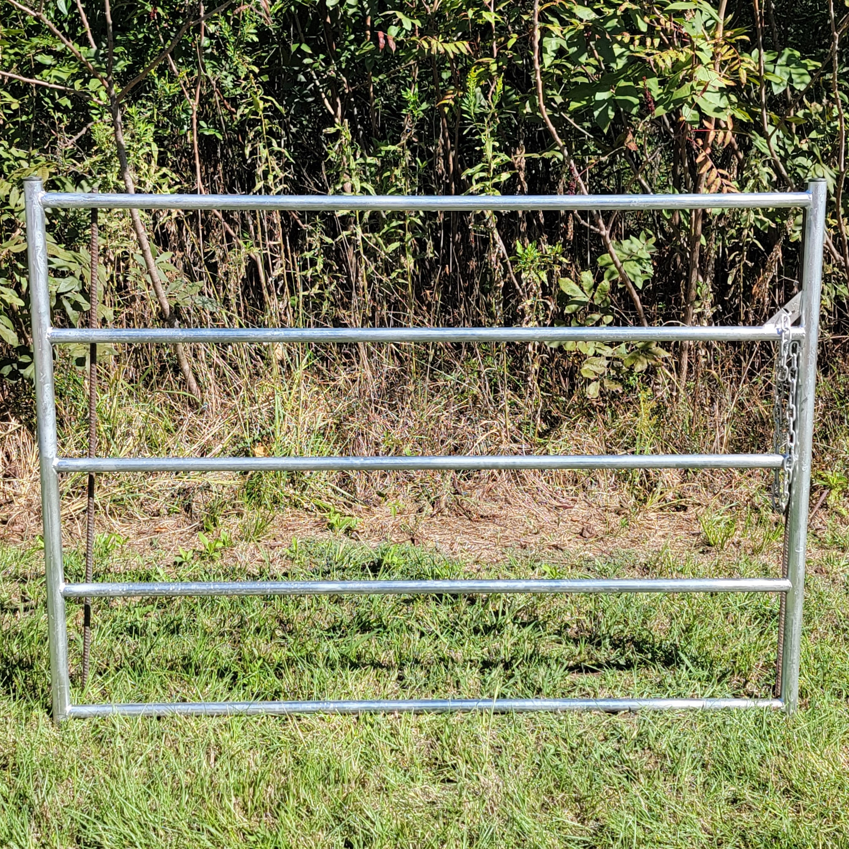 6FT Heavy Duty Galvanized 5-Rail Livestock Gate - Farm Fence Gate for Cattle, Horses & Livestock Containment | Durable Ranch & Pasture Fencing Solution
