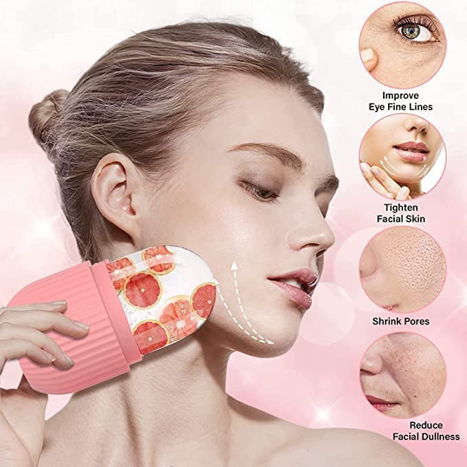 Urban SS Facial Ice Roller for Glowing & Tightened Skin - Reusable Silicone Ice Roller Massager (Pink) | Reduce Puffiness & Dark Circles | Perfect for Morning Routine & Post-Workout Skin Care
