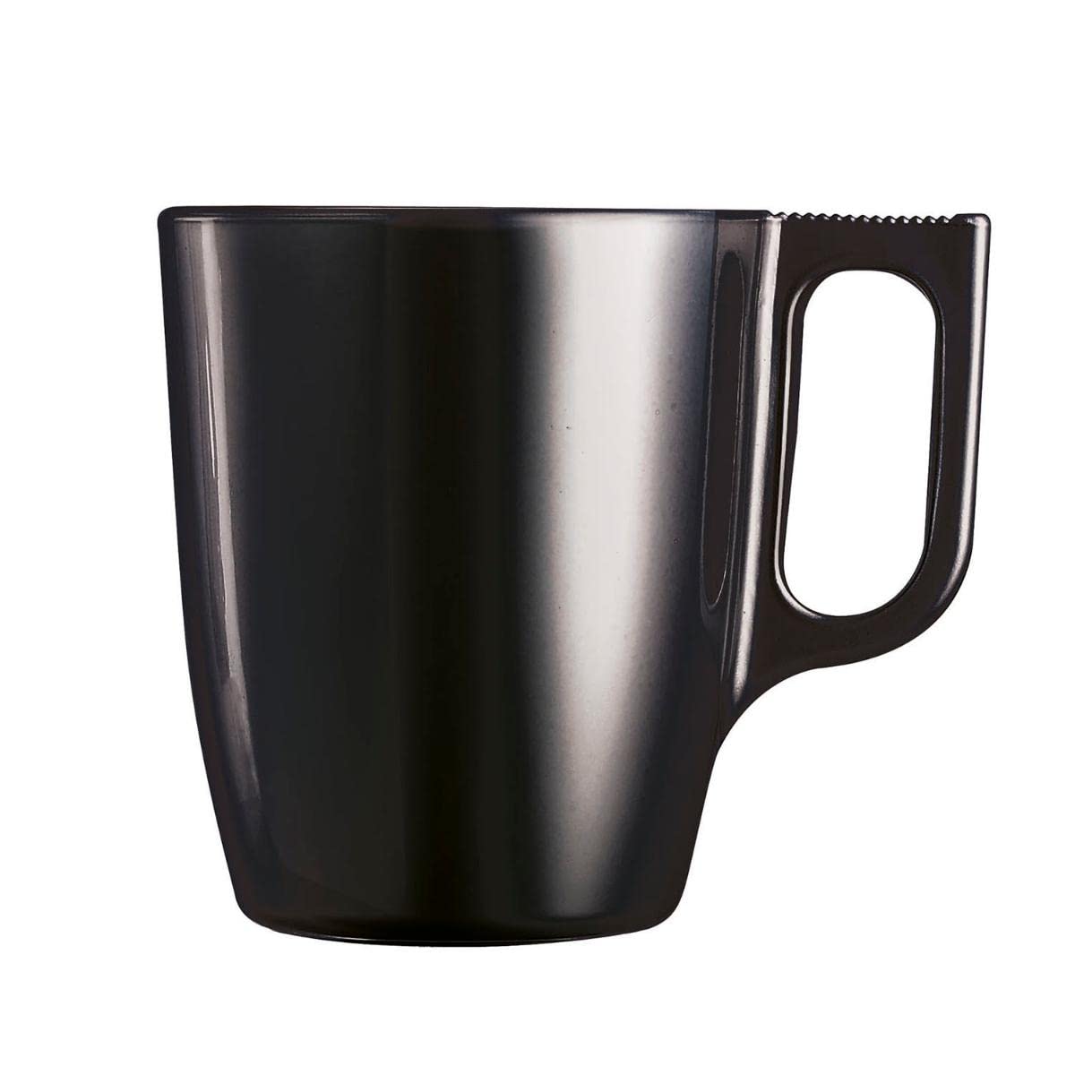 Luminarc Flashy Set of 6 Glass Coffee Mugs with Handle - 25cl Microwave Safe Breakfast Cups for Tea, Hot Chocolate & Office Use