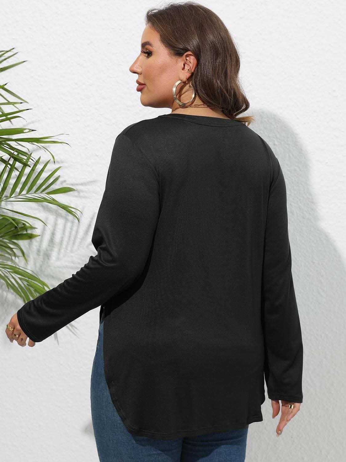 Stylish Plus Size Sheer Sleeve T-Shirt for Women - Trendy Casual Blouse for Everyday Wear, Date Night & Office Outfits