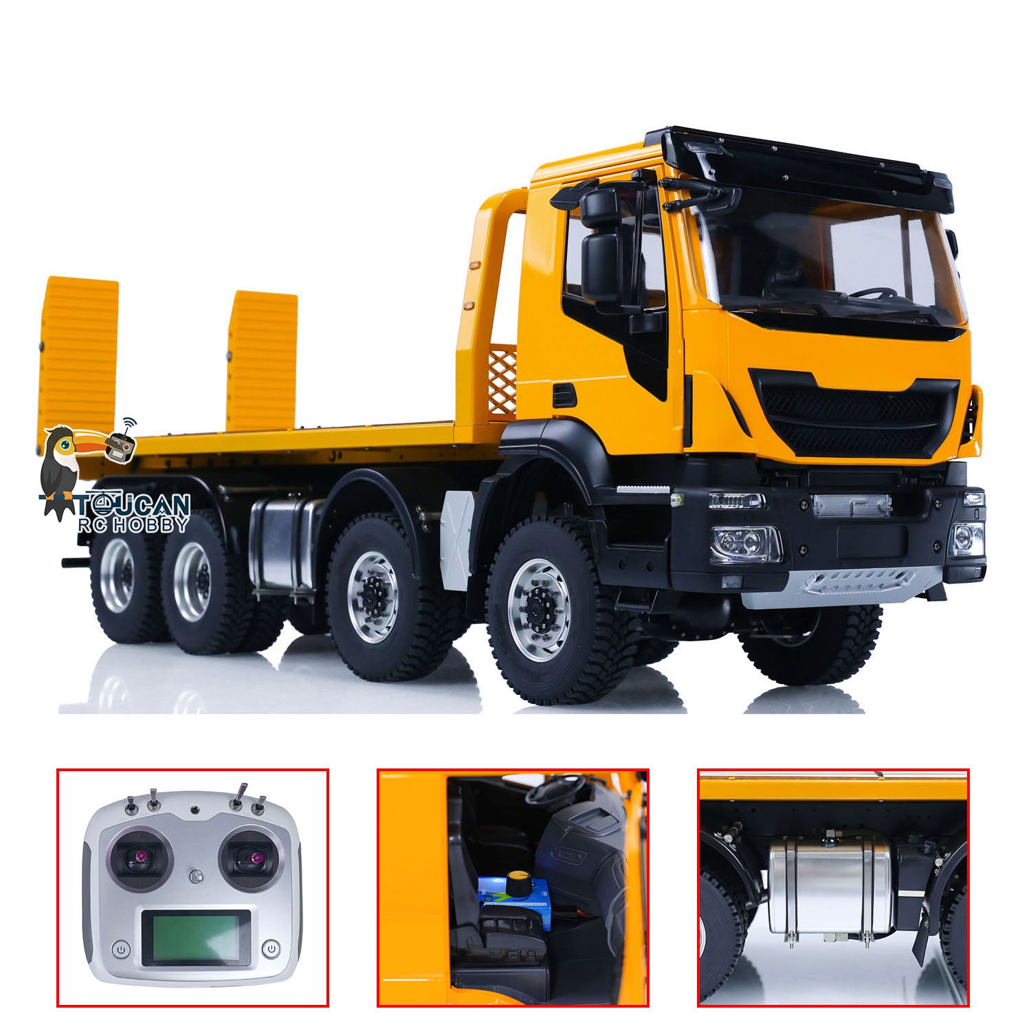 1/14 Scale 8x4 Metal RC Hydraulic Wrecker Truck - Remote Control Rescue Vehicle Toy Car with Realistic Simulation | Perfect Gift for Kids & Adults | Ready-to-Run (PNP) | Ideal for Indoor Play, Outdoor Adventures & RC Hobby Collections