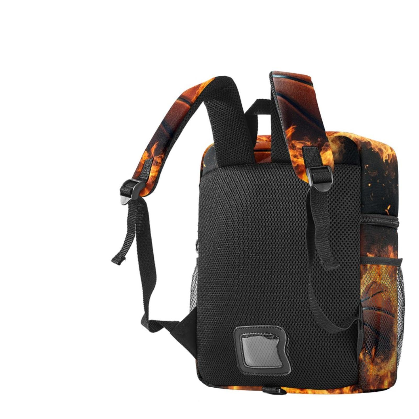 Stylish Travel Backpacks for Women & Men - Waterproof Flame Retro Basketball Backpack for Hiking, Gym, School & Work