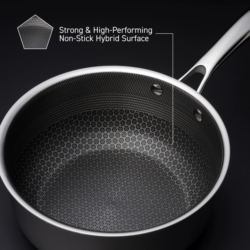 3 Liter Hybrid Pot with Lid - Nonstick Cooking Pot for Soups, Stews & Pasta - Perfect for Gas, Electric & Induction Stoves - Durable Kitchen Cookware for Home & Restaurant Use