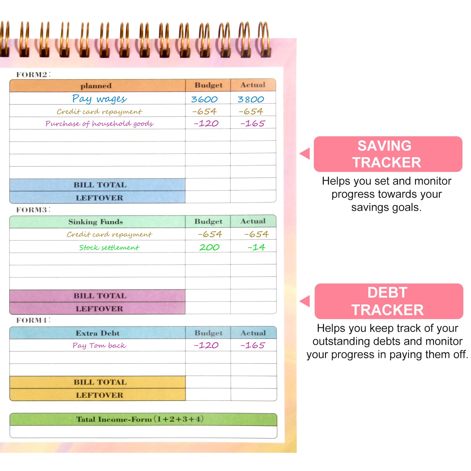 2024-2025 Undated Budget Planner - 50 Sheets Monthly Bill Organizer with 4 Sheet Stickers & Debt Repayment Tracker | Financial Planning Notebook for Money Management | Perfect for Home Budgeting, Personal Finance & Bill Organization