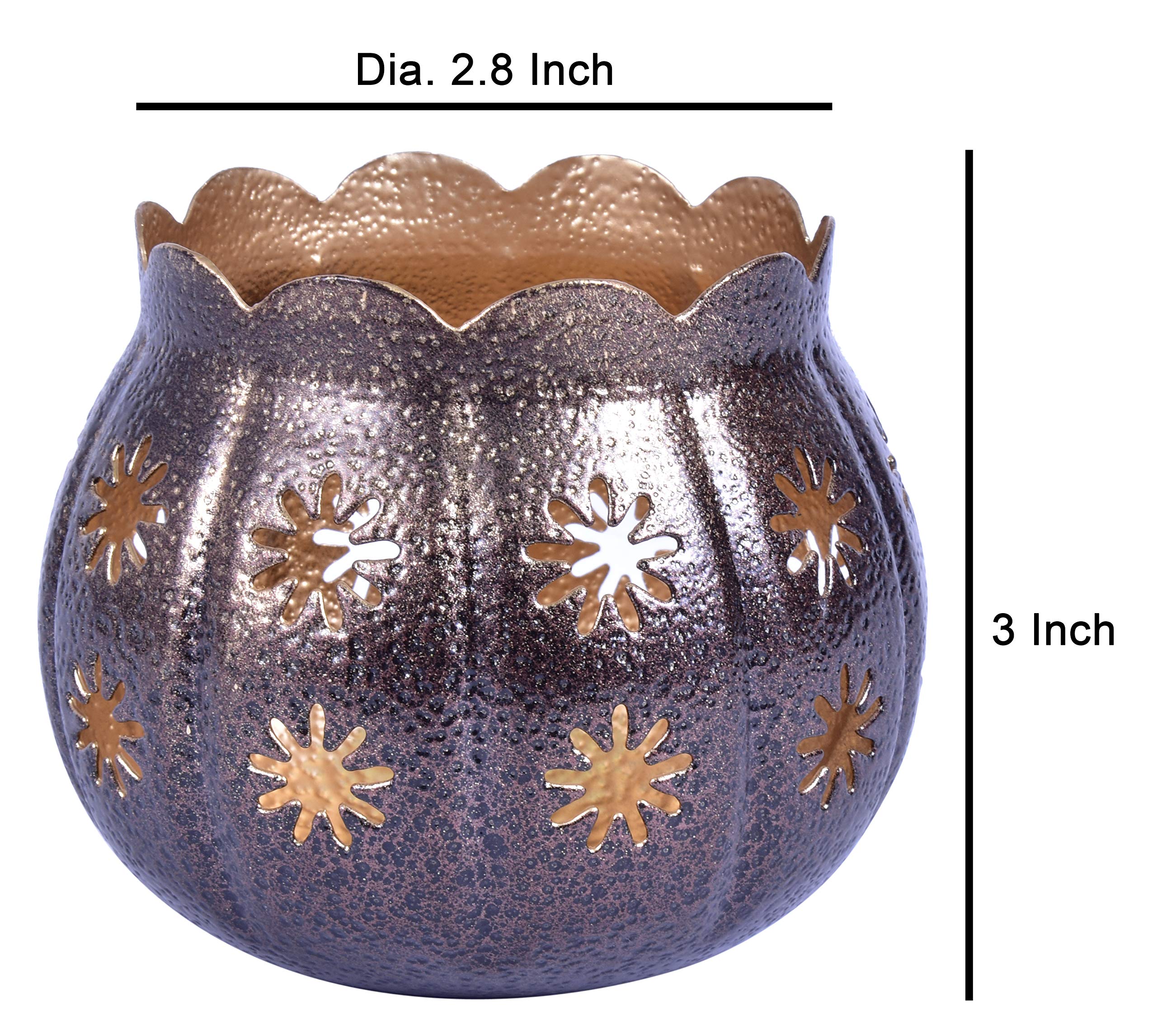 Handmade Romantic Tealight Candle Holders - Wedding Table Decor, Party Centerpieces, Home Décor & Aromatherapy - Brown Votive Candle Holders for Romantic Dinners, Spa Relaxation & Holiday Decorations