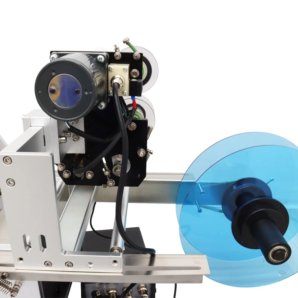 Semi-Automatic Round Bottle Labeling Machine with Color Ribbon - Perfect for Coding, Printing & Labeling in Home, Office & Small Business