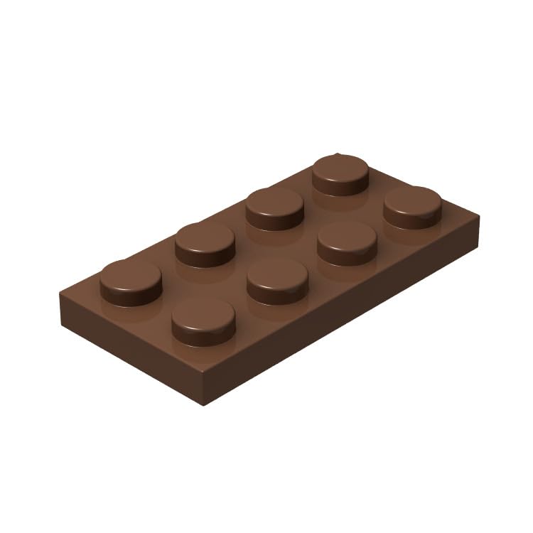 100 Pcs Classic Brown Lego-Compatible 2x4 Building Plates - Bulk Flat Bricks for Creative Construction Projects | Perfect for MOC Models, DIY Structures & Kids Educational Toys