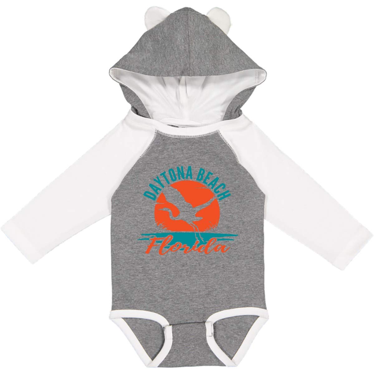 Inktastic Daytona Beach Florida Vacation Trip Long Sleeve Creeper - Soft & Comfortable Baby Bodysuit for Beach Getaways & Family Photos