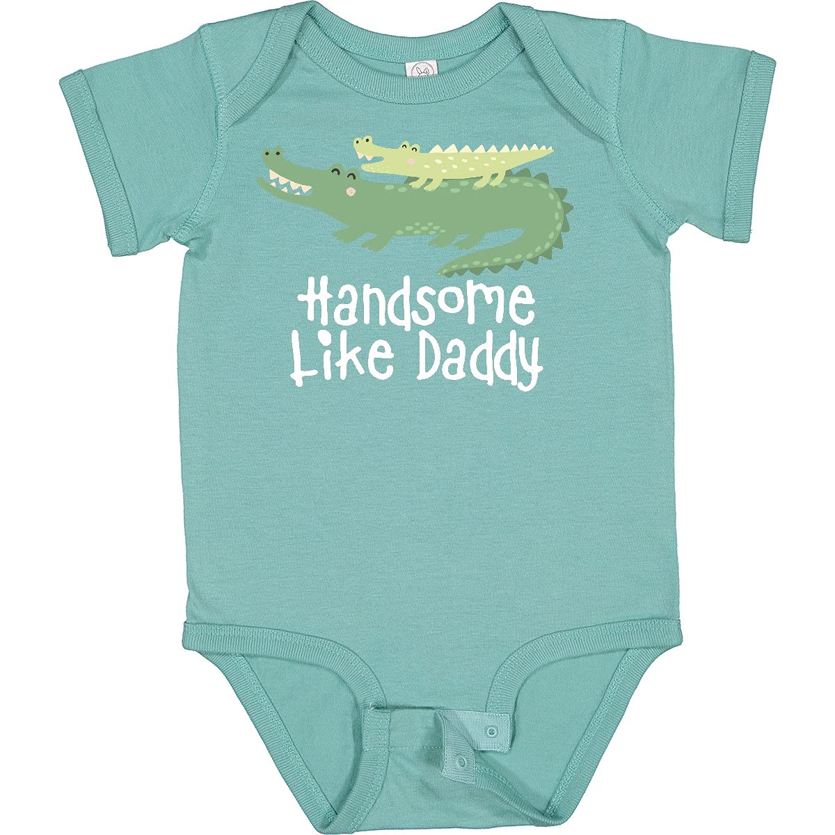 Inktastic Alligator Handsome Like Daddy Baby Boy Bodysuit - Cute Outfit for Newborns, Infants & Toddlers - Perfect for Family Photos, Playdates & Special Occasions